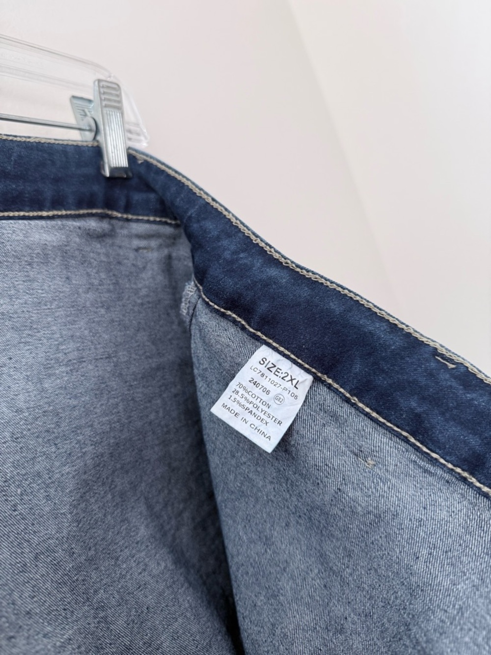 Classic Blue Denim Mini Skort Plus Size XXL Jean Skirt w Shorts & Slit - NWOT - Picture 8 of 16